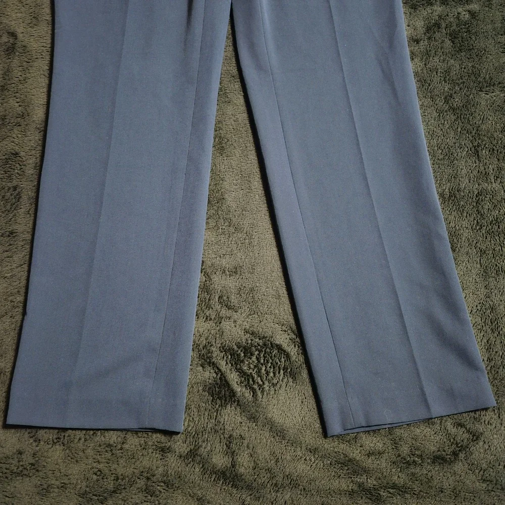 George Pants Mens 32X32 Blue Wrinkle Resistant Flat Front Straight Leg Office